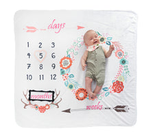 Load image into Gallery viewer, Boho Flower Milestone Blanket
