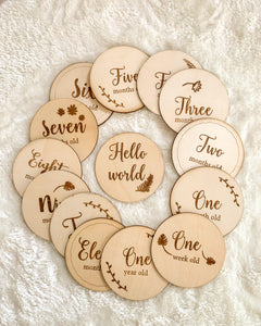 Wooden Baby Milestone Discs