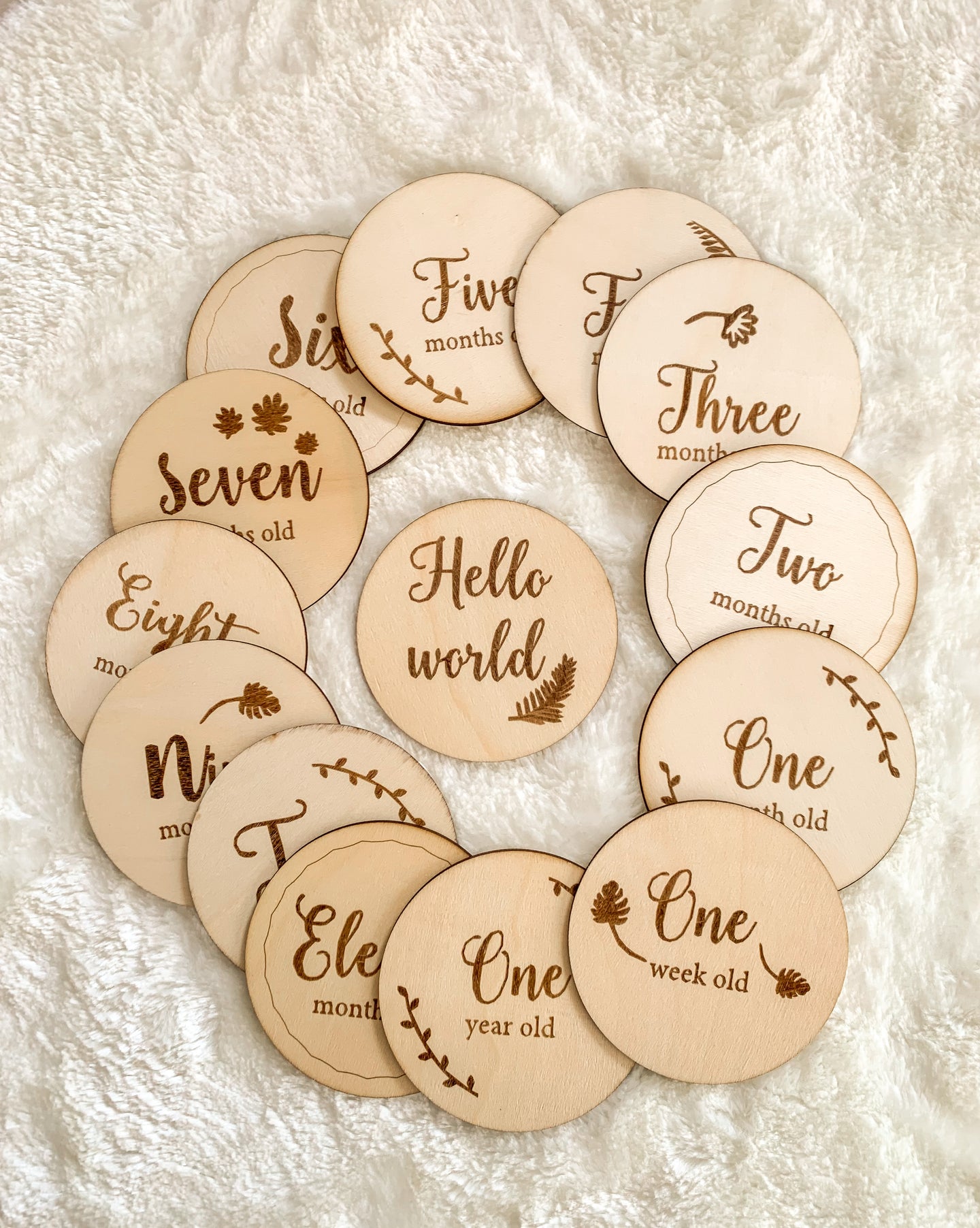 Wooden Baby Milestone Discs