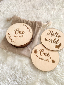 Wooden Baby Milestone Discs