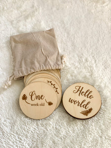 Wooden Baby Milestone Discs